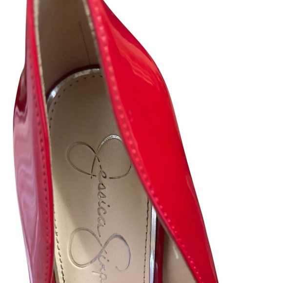 Jessica Simpson Red Patent Leather Stiletto Heels - Picture 5 of 6